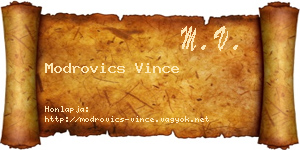 Modrovics Vince névjegykártya